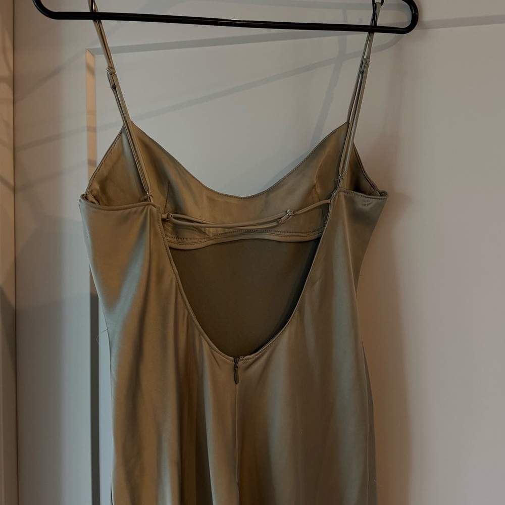 ZARA green satin dress - Picture 2 of 5